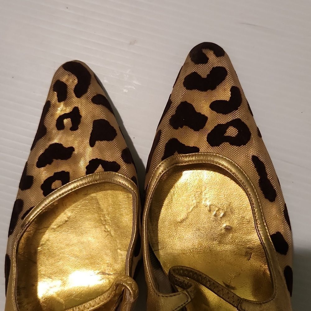 Vintage Manolo blanick leather animal print Slingback sandals - Picture 12 of 13